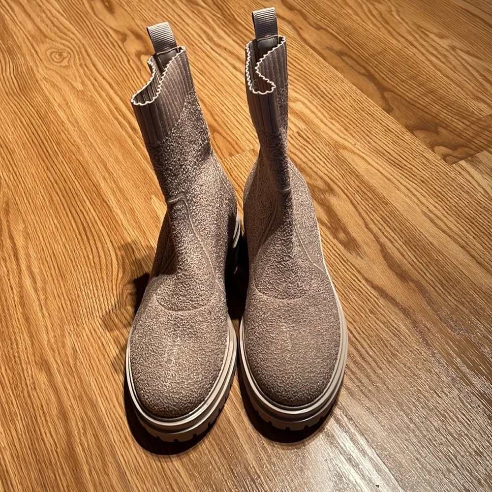 Nude knit ankle boots from Gianvito Rossi